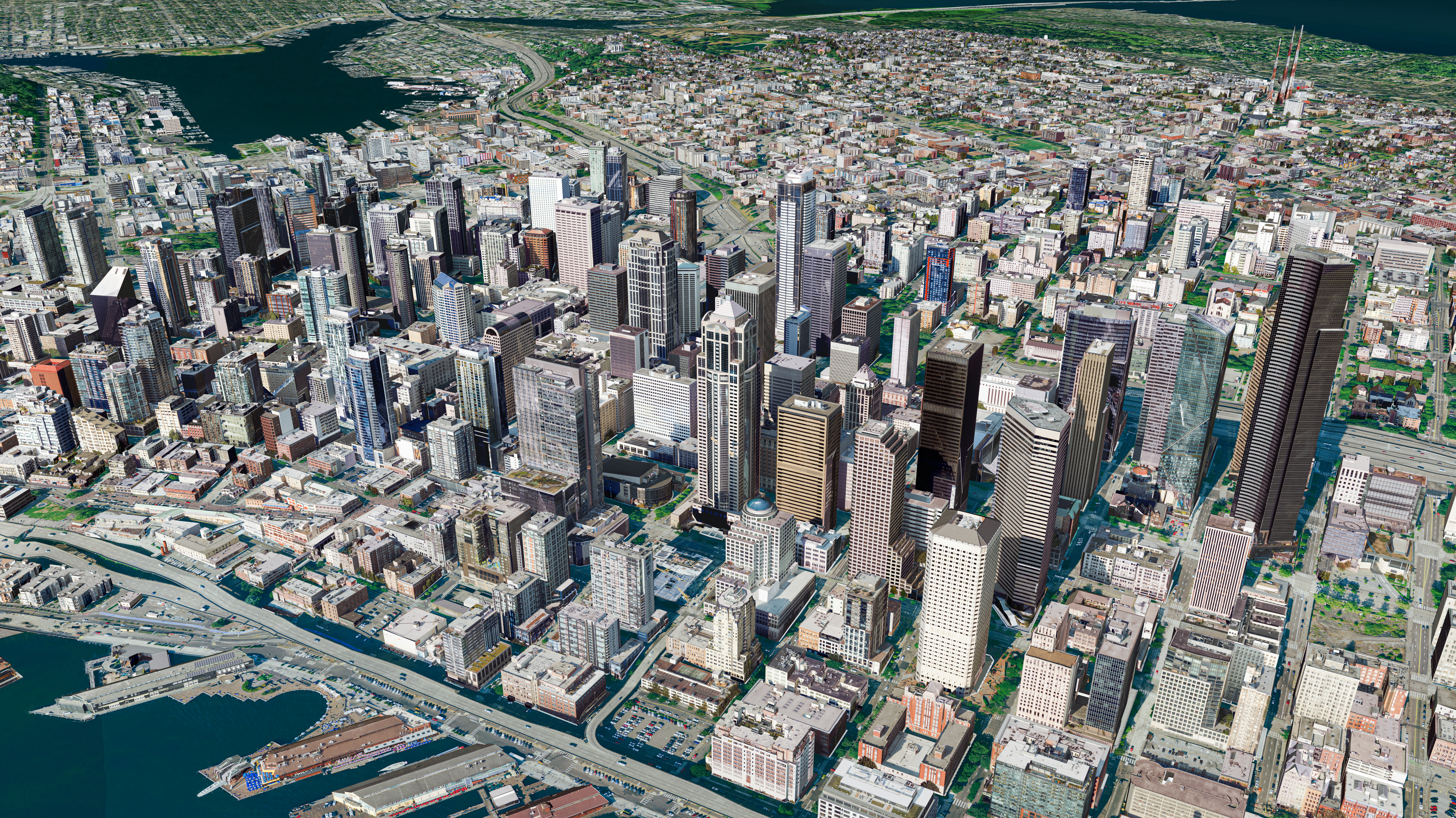 Down town high rises aerial view