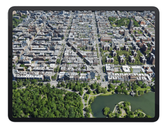iPad city scape rendering