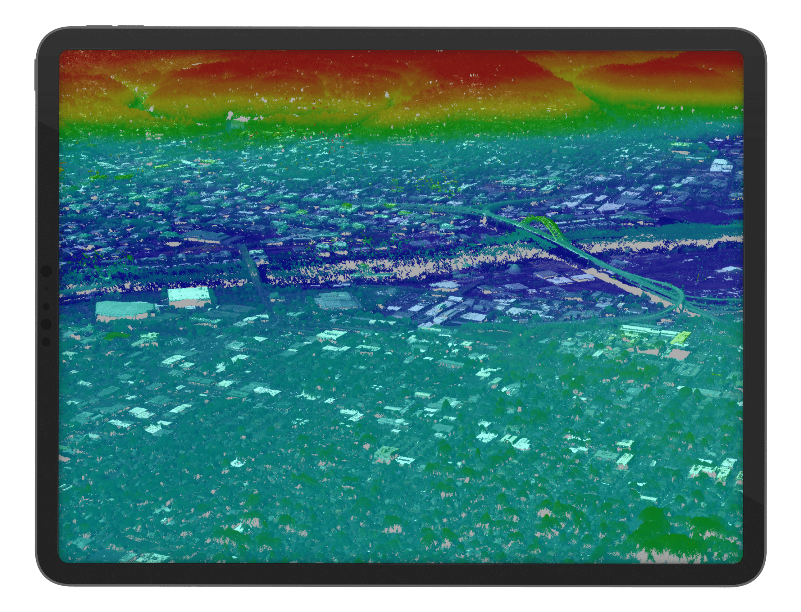 iPad city heat map imagery