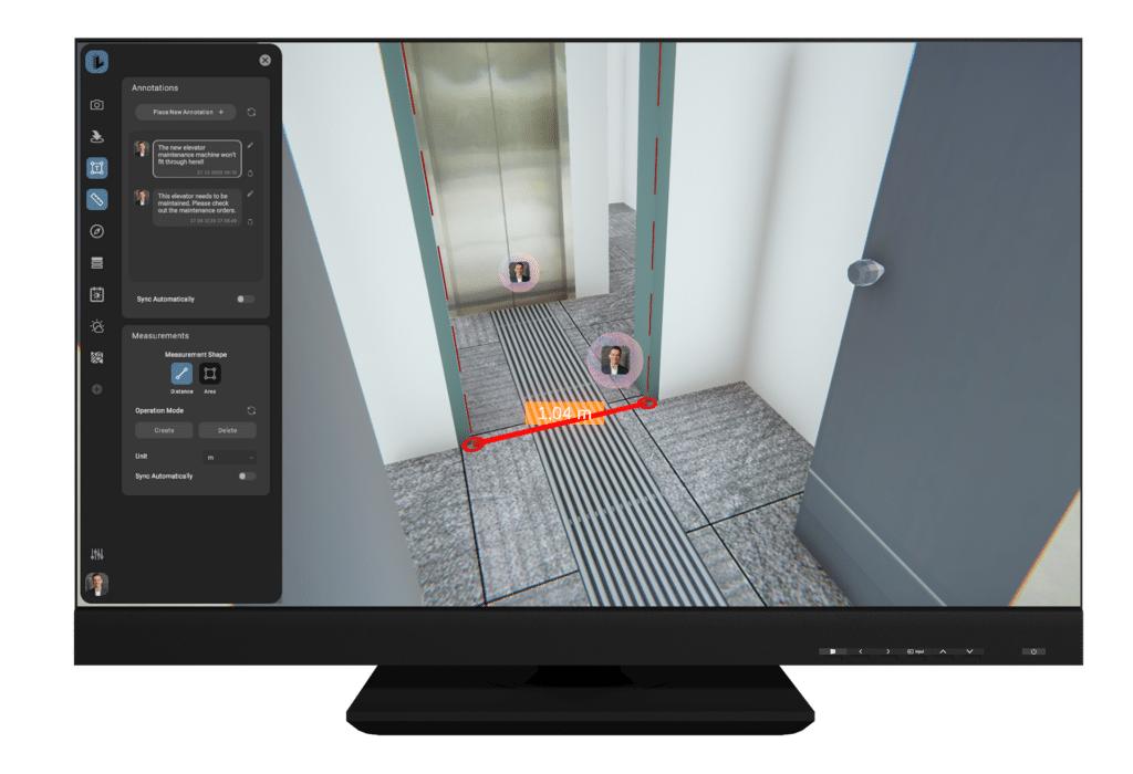 Loc Lab small interior space measurement software image on monitor